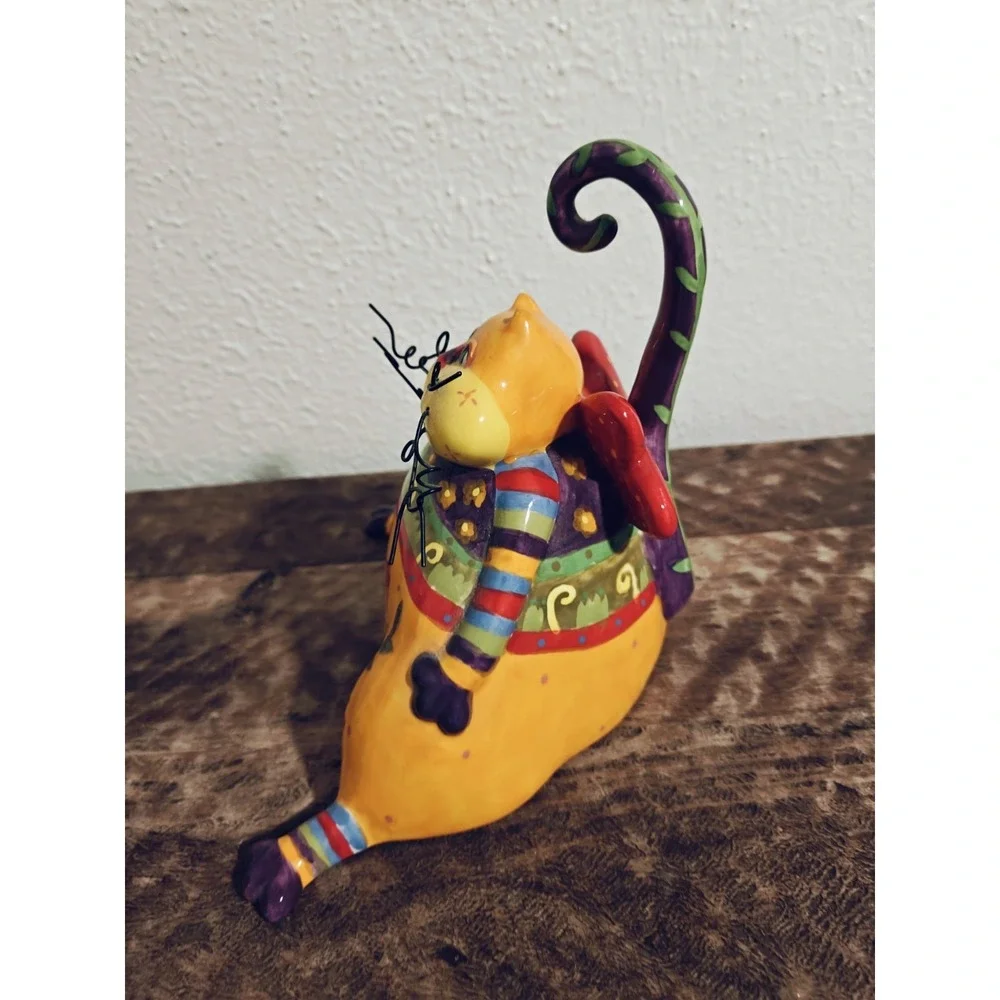 Catitudes Joyce Shelton Funny Cat Ceramic Figurine Cat Lovers, Wire Whiskers EUC